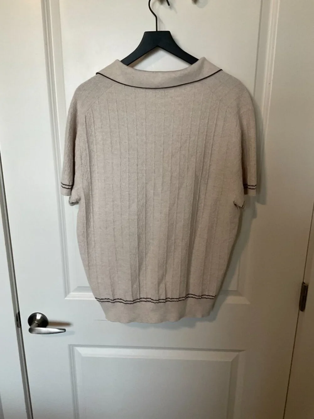 Men's J Crew Texture-stitch cotton-tipped sweater-polo Large